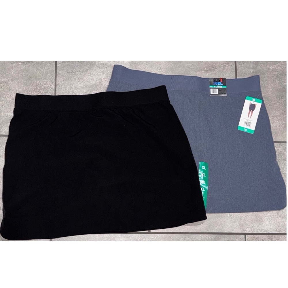 32 Degrees Cool Skort Set Women XL Black & Heathered Blue 2 Pack Active Athletic - Picture 2 of 8